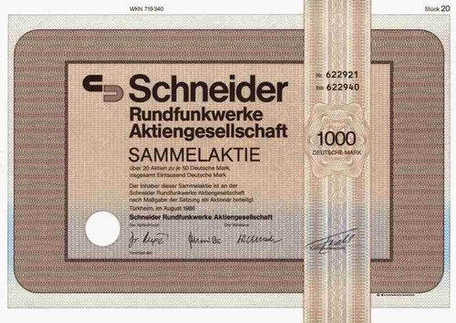 Schneider rundfunkwerke - rundfunkwerke, ag
